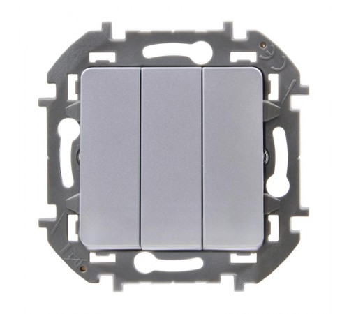 Inspiria Алюминий Выключатель 3-клавишный 10АХ 250В винтовые зажимы  673542  Legrand