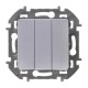 Inspiria Алюминий Выключатель 3-клавишный 10АХ 250В винтовые зажимы  673542  Legrand