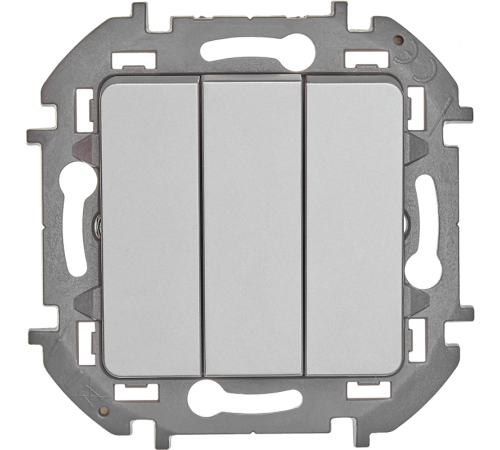 Inspiria Алюминий Выключатель 3-клавишный 10АХ 250В винтовые зажимы  673542  Legrand