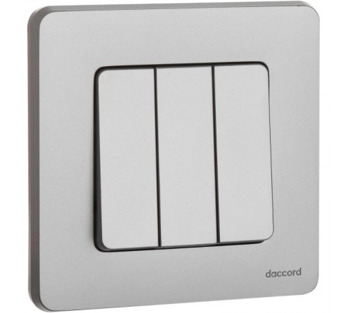 Inspiria Алюминий Выключатель 3-клавишный 10АХ 250В винтовые зажимы  673542  Legrand