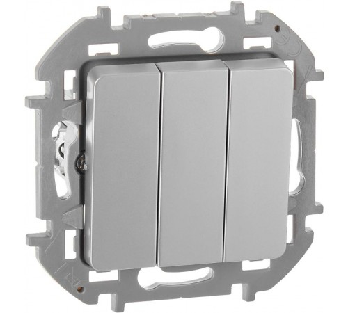 Inspiria Алюминий Выключатель 3-клавишный 10АХ 250В винтовые зажимы  673542  Legrand