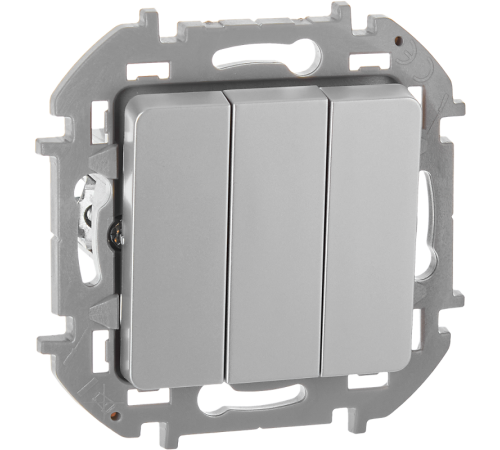 Inspiria Алюминий Выключатель 3-клавишный 10АХ 250В винтовые зажимы  673542  Legrand