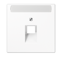 Крышка для одинарной телефонной и компьютерной розетки UAE с полем для надписи; белая  LS969-1NAUAWW  Jung