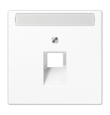 Крышка для одинарной телефонной и компьютерной розетки UAE с полем для надписи; белая  LS969-1NAUAWW  Jung
