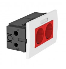 Укомплектованный розеточный блок AR45 (марк.,2xModul45,84x140x59 мм,красный) (SDE-RW D0RT2B)  6119429  OBO Bettermann