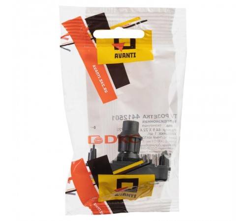 Розетка TV одиночная модульная, "Avanti", "Черный матовый", 1 модуль  4412501  DKC