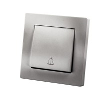 Кнопка звонка 6А серебр. металлик "Сенеж"   SQ1816-0220  TDM