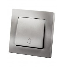 Кнопка звонка 6А серебр. металлик "Сенеж"   SQ1816-0220  TDM