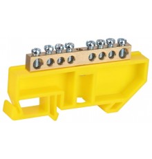 Шина  NO-224-89 PE земля на DIN-изоляторе ШНИ-6х9-8-Д-желтый  Б0062959  ЭРА