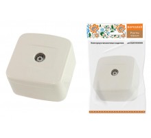 Розетка TВ простая (0-2400 Гц,  "мама") открытой установки, IP20 сл. кость "Дача" Народная  SQ1824-0026  TDM