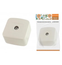 Розетка TВ простая (0-2400 Гц,  "мама") открытой установки, IP20 сл. кость "Дача" Народная  SQ1824-0026  TDM