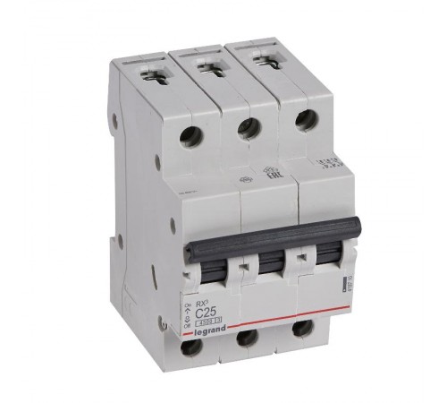 Выключатель автоматический трехполюсный RX3 4500 25А C 4,5кА  419710  Legrand