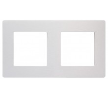 Рамка для розеток и выключателей  Серия 12 12-5102-01М на 2 поста, Сатин, белый матовый  Б0065746  ЭРА