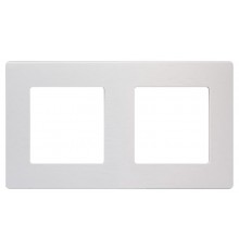Рамка для розеток и выключателей  Серия 12 12-5102-01М на 2 поста, Сатин, белый матовый  Б0065746  ЭРА