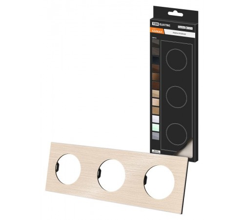 Рамка тройная шампань, алюминий, шлифованный, "Байкал"   SQ1819-0562  TDM