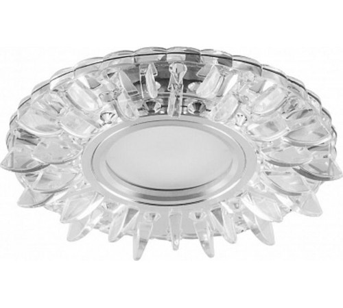 Светильник точечный встраиваемый под лампу, с LED подсветкой CD911 15LED*2835 SMD 4000K, MR16 50W G5.3, прозрачный, хром  28894  FERON