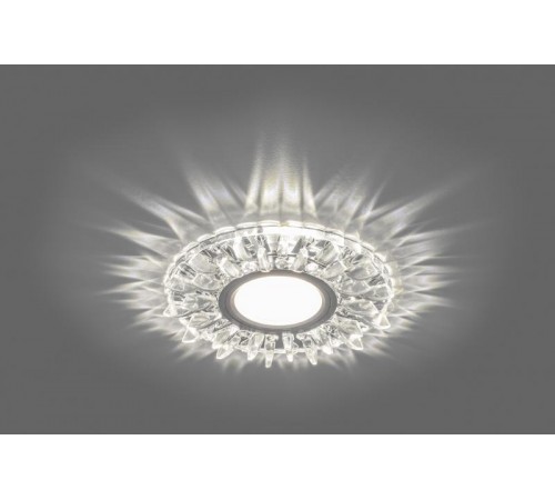 Светильник точечный встраиваемый под лампу, с LED подсветкой CD911 15LED*2835 SMD 4000K, MR16 50W G5.3, прозрачный, хром  28894  FERON