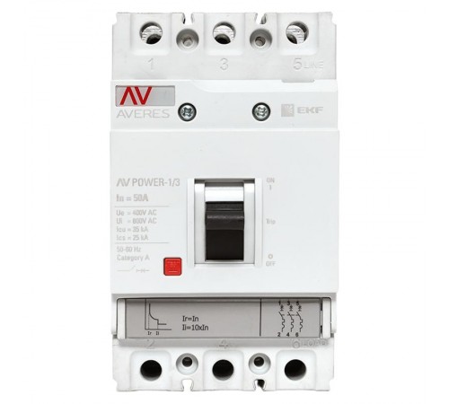 Выключатель автоматический AV POWER-1/3 50А 35kA TR  mccb-13-50-TR-av  EKF