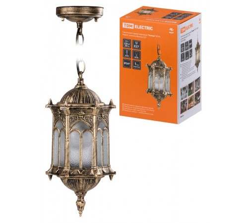 Светильник садово-парковый НСУ Ампир 60Вт ЛН/КЛЛ/LED Е27 IP54 подвес,шагрень/бронза  SQ0330-0089  TDM