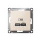 AtlasDesign Бежевый USB Розетка тип-C 65W высокоскоростной заряд QC PD  ATN000227  SE