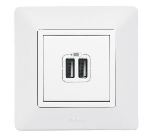 Valena LIFE DIY Белый Розетка 2-ая USB 240В/5В 1500мА  753412  Legrand