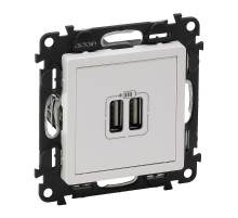 Valena LIFE DIY Белый Розетка 2-ая USB 240В/5В 1500мА  753412  Legrand