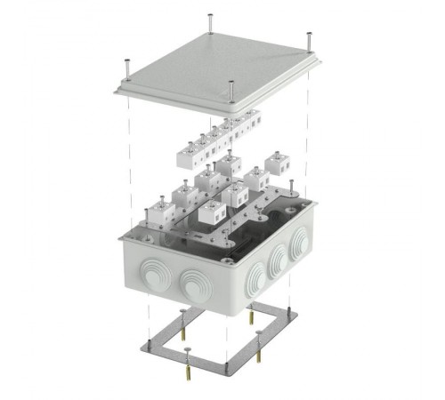 Коробка огнестойкая для о/п 40-0320-FR10.0-28 Е15-Е120 RAL7035 200х150х75 (5 шт/кор) серая  40-0320-7035-FR10.0-28  Промрукав