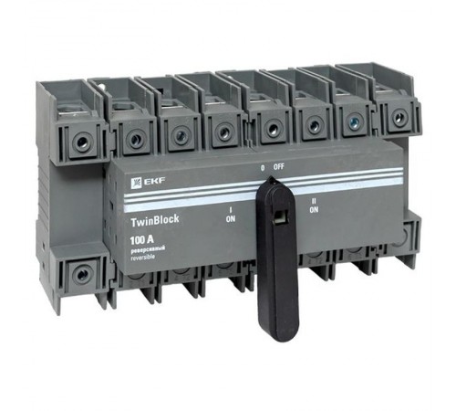 Рубильник 100A 4P реверсивный c рукояткой для прямой установки TwinBlock  tb-s-100-4p-rev  EKF