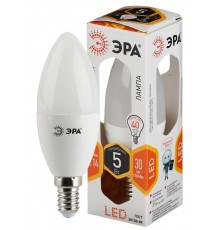 Лампа светодиодная LED 5Вт E14 220В 2700К smd B35 свеча  Б0018871  ЭРА
