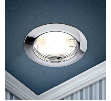 Светильник встраиваемый литой под лампу KL1 CH /1 MR16,12V, 50W хром (100/2100)  Б0048967  ЭРА