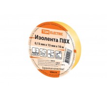 Изолента ПВХ 0,13*15мм Желтая 10м   SQ0526-0022  TDM