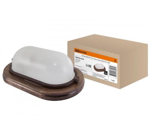 Светильник пылевлагозащищенный под лампу для ЖКХ НПБ1201 венге овал 100Вт IP54  SQ0303-0429  TDM