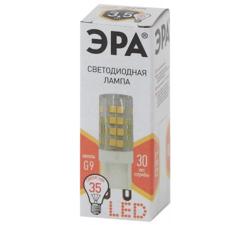 Лампа светодиодная LED 3,5Вт G9 220В 2700К smd JCD капсульная  Б0027861  ЭРА