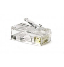 Разъем под витую пару PLUG-8P8C-U-C6-100 RJ-45(8P8C) кат.6 (50 µ"/ 50м.дюй.),универсальный (д. одн. имногож. каб.) (100 шт)  49367  Hyperline