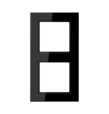 Рамка для вертикальной и горизонтальной установки, 2 поста; термопласт; черный; A550  A5582BFSW  Jung