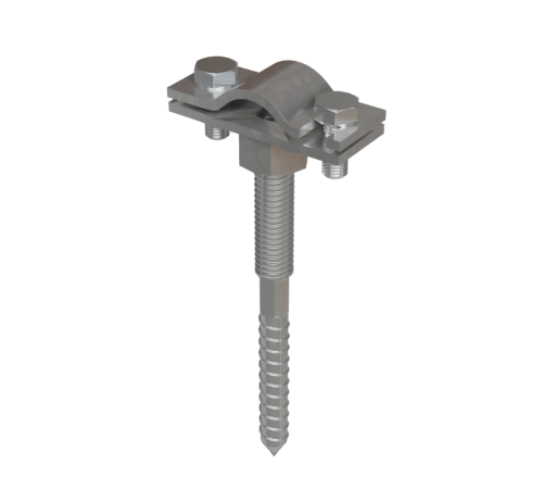Держатель для прутка D6-10 мм вкручиваемый со шпилькой М8 L80 мм TD  DPV-SM8-80-D6-10 TD  КМ - профиль