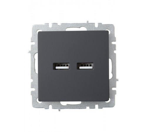 BRITE Розетка USB A+A 3,1А РЮ10-1-БрГ графит  BR-U21-D31-K53  IEK