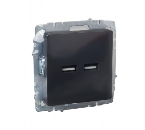 BRITE Розетка USB A+A 3,1А РЮ10-1-БрГ графит  BR-U21-D31-K53  IEK