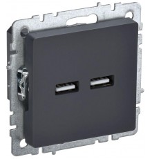 BRITE Розетка USB A+A 3,1А РЮ10-1-БрГ графит  BR-U21-D31-K53  IEK