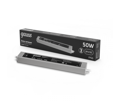Блок питания 50W 24V IP66 1/50  202022050  Gauss