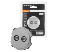 Розетка двойная TV проходная платина, "Байкал"   SQ1819-0312  TDM