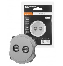 Розетка двойная TV проходная платина, "Байкал"   SQ1819-0312  TDM