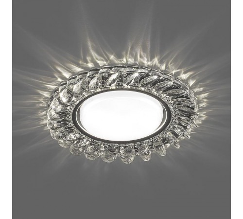 Светильник потолочный встраиваемый под лампу GX53 CD4034 20LED*2835 SMD 4000K, 15W GX53, без лампы, прозрачный, хром  40501  FERON