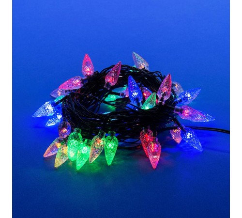 Гирлянда светодиодная с контроллером Клубничка  ULD-S0700-050/DGA MULTI IP20 STRAWBERRY  7м. 50 диодов мультиколор, шнур зеленый  UL-00005474  Uniel