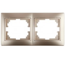1-502-04 Intro Рамка на 2 поста гор., СУ, Plano, шампань  Б0030095  Intro