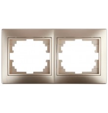 1-502-04 Intro Рамка на 2 поста гор., СУ, Plano, шампань  Б0030095  Intro