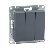 Механизм выключателя, трёхклавишный, графит Эпика  UP1-SWG-31 EKF