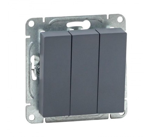 Механизм выключателя, трёхклавишный, графит Эпика  UP1-SWG-31 EKF