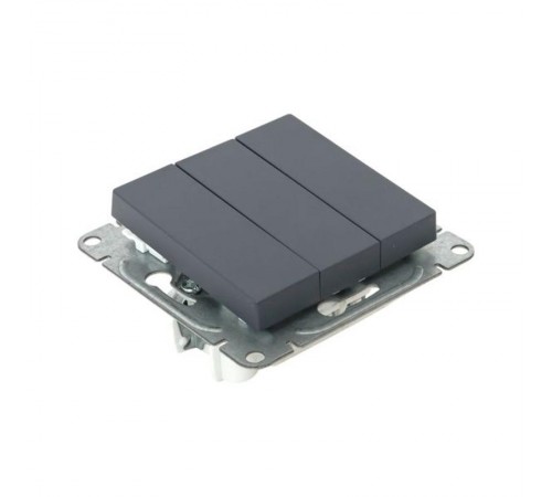 Механизм выключателя, трёхклавишный, графит Эпика  UP1-SWG-31 EKF