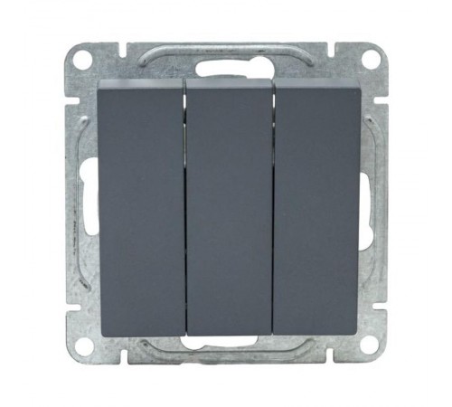 Механизм выключателя, трёхклавишный, графит Эпика  UP1-SWG-31 EKF